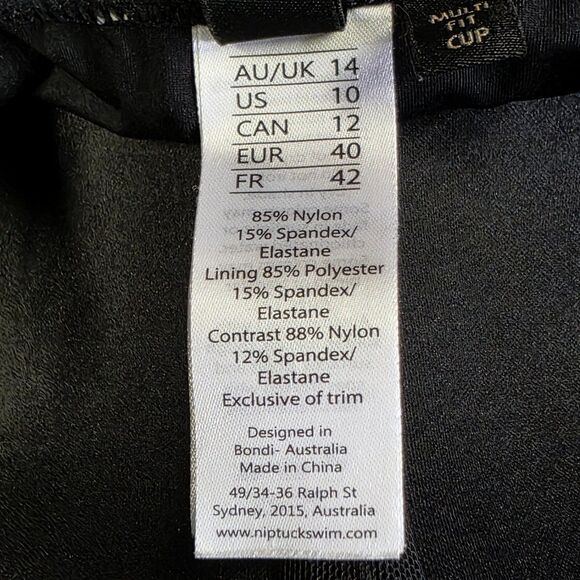 NIP TUCK Pin-Up Perfection! Black & White Polka Dot Ruched Tankini Top Size 10 - Picture 11 of 11